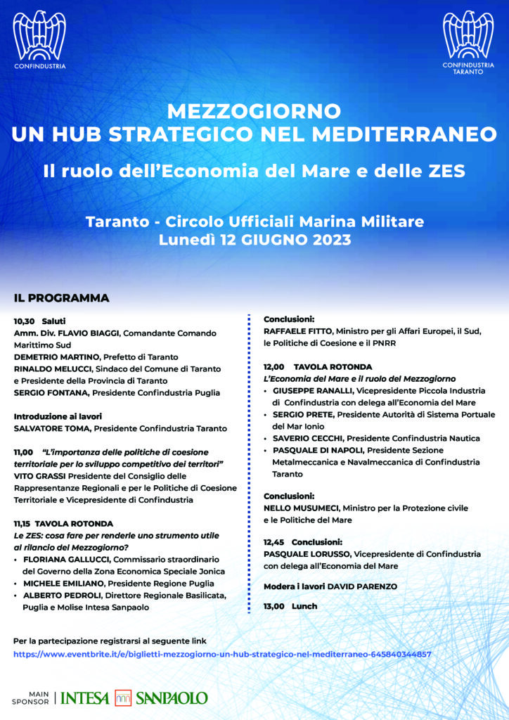 Economia del mare, oggi il convegno Confindustria