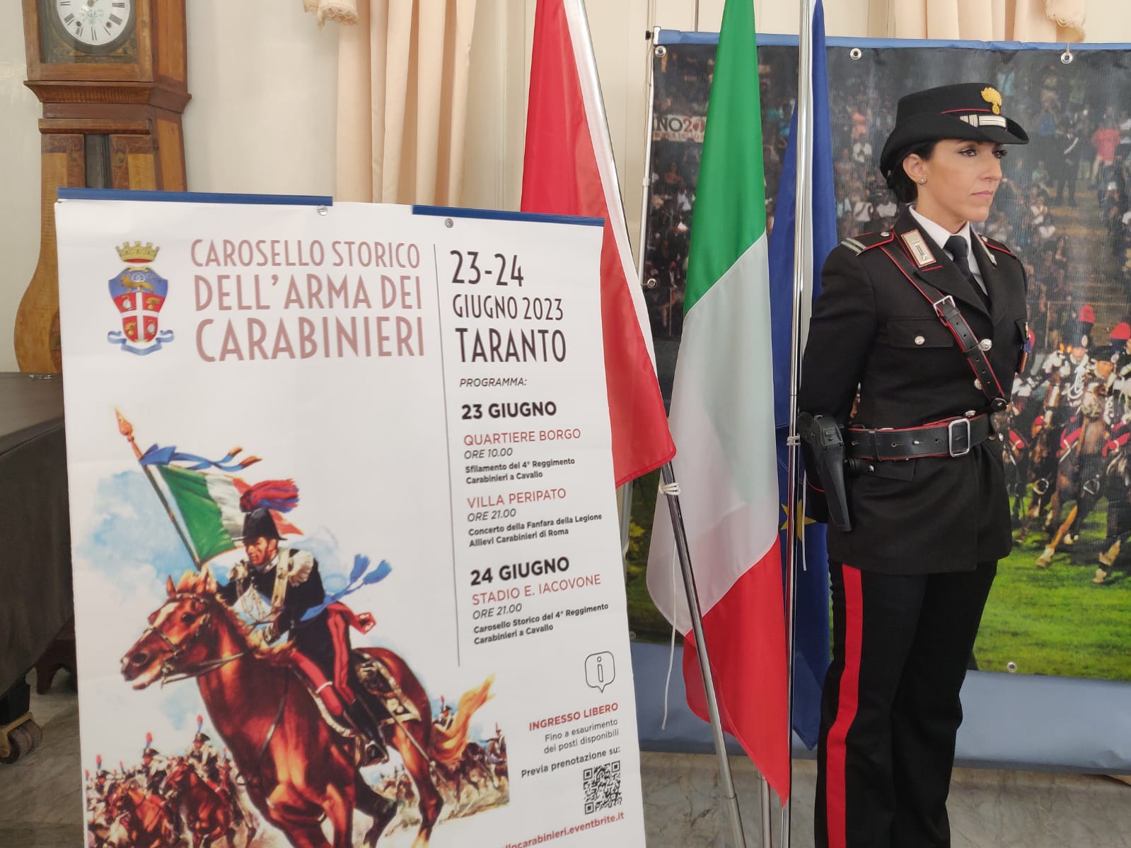 “Carosello Storico dell’Arma dei Carabinieri”, il 24 giugno lo spettacolo dei militari a cavallo
