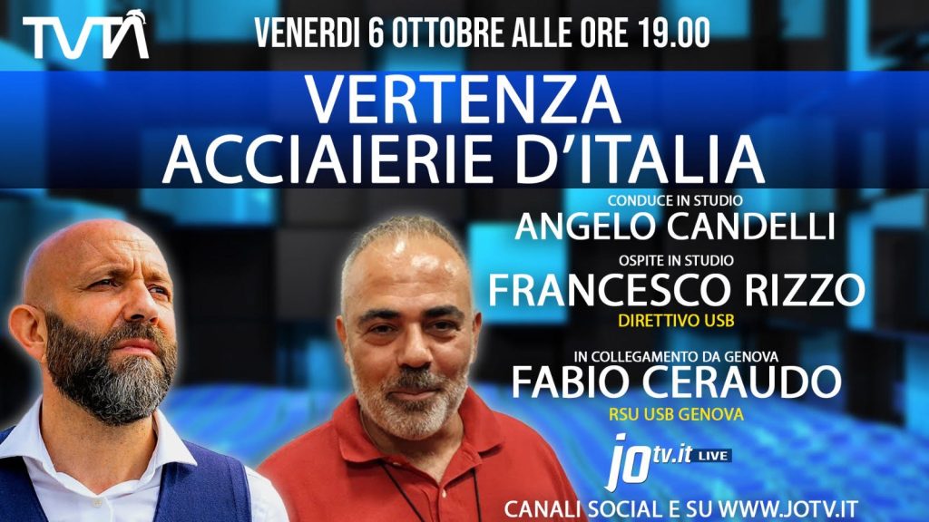 Vertenza Acciaierie d’Italia, il punto oggi a TvTa su jotv.it