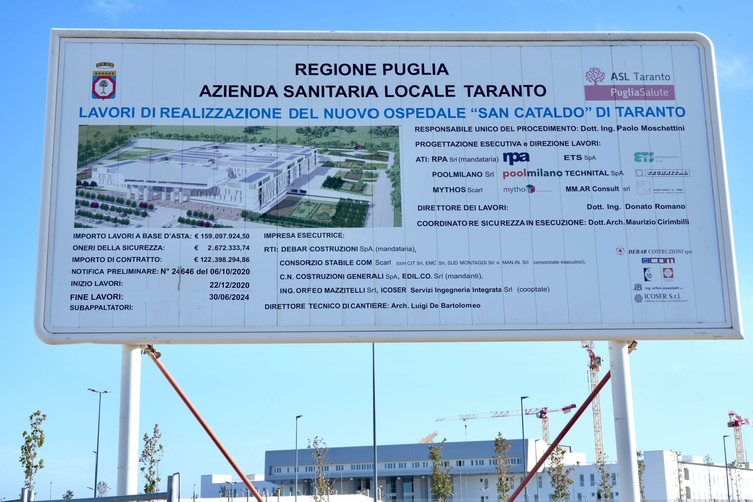 Nuovo Ospedale San Cataldo a Taranto, Emiliano: “Sarà una struttura unica in Italia”