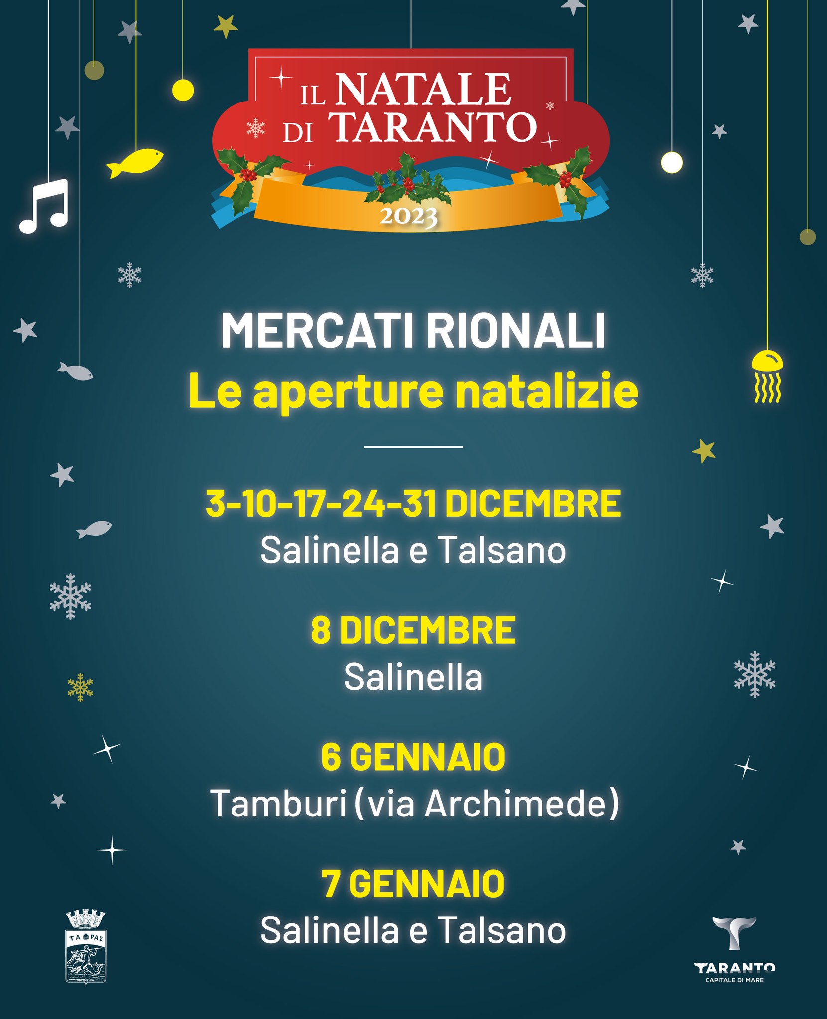 Mercati rionali, tutte le aperture straordinarie del periodo natalizio
