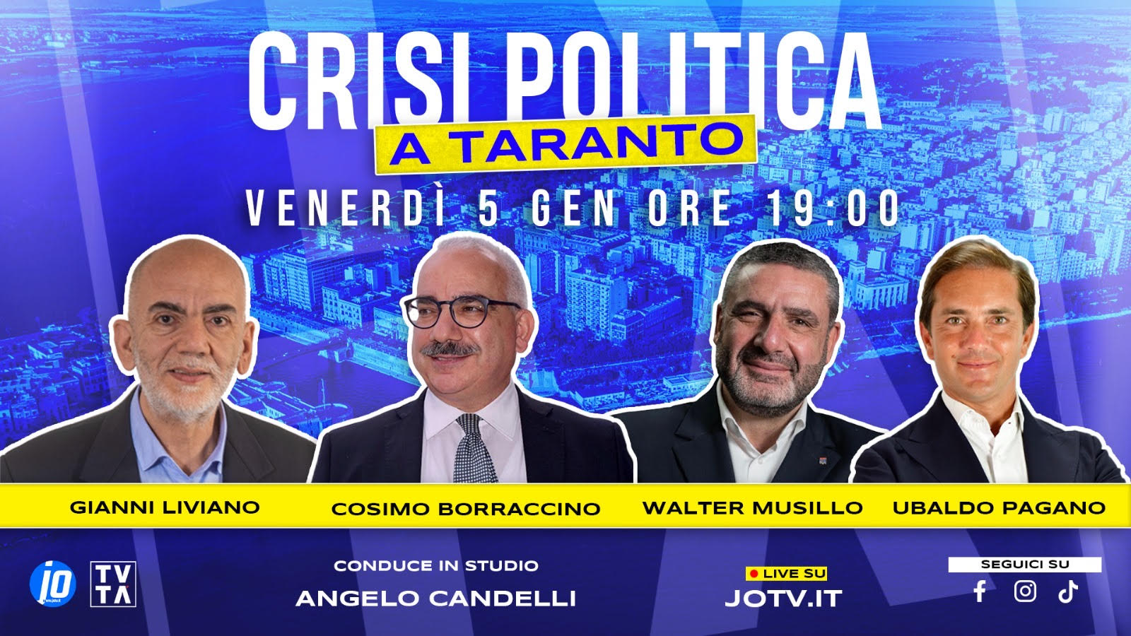 Crisi politica a Taranto, se ne parla stasera su JoTv