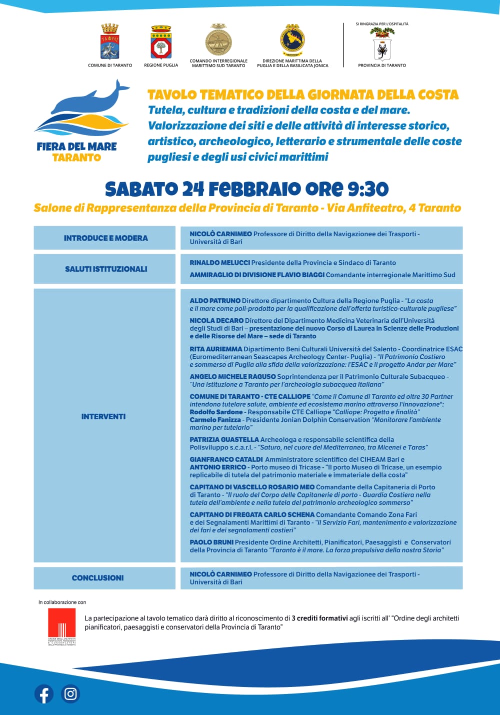Blue economy, futuro sostenibile, tutela e valorizzazione delle coste: se ne discute a Taranto