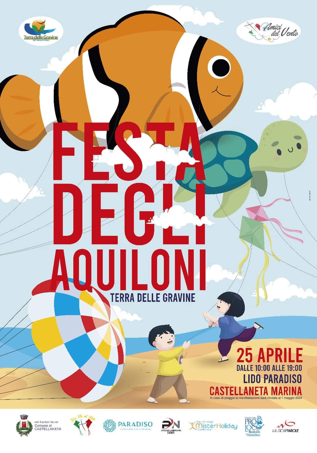 Festa degli Aquiloni il 25 Aprile 2024 a Castellaneta Marina