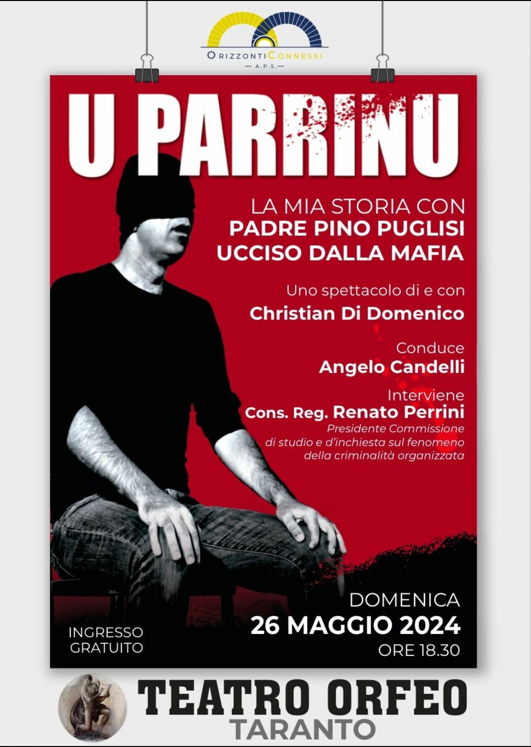 Appuntamento il 26 maggio al Teatro Orfeo di Taranto con “U parrinu”
